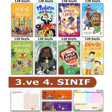Timaş Çocuk 3. ve 4. Sınıf Tahta Okul Çantam Anne Terliği Müdürün Uçan Peruğu Süper Bahane Hakkı Kahkaha Çantası 8 Kitap Set
