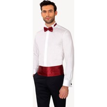 Erkek Bordo Damatlık Kuşak Takım
