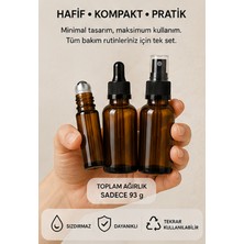 Kozpak 3'lü Travel Beauty Set 10 ml Roll-On, 30 ml Damlalık, 30 ml Sprey Amber Cam Seyahat Seti