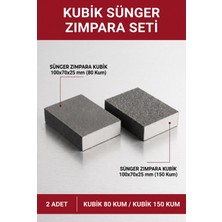 Uniflex 80 ve 150 Kum Kubik Sünger Zımpara 100X70X25 mm 2 Adet Takoz El Zımparası Seti