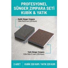 Uniflex Sünger Zımpara Seti 220 Kum Kubik ve 220 Kum Yatık El Zımparası 2 Adet