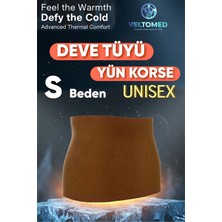 St. Morritz S Unisex Deve Tüyü Yün Korse- Sıcak Tutar Bel Ağrıları Fıtık Bel Kuşağı, Giydirmeli Yün Bel Korsesi