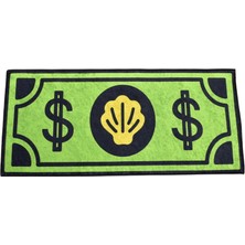 Kilim Antik Dekoratif Yeşil Para Banknotu Tasarım Digital Baskı Makine Halısı 1819 - Yeni - Çok Renkli