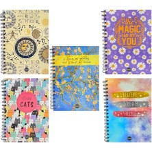St. Morritz Siyah Defter 16X23.5 Spiralli Desenli Sert Kapak Perforeli 64 Yp 3001 ( 1 Adet Fiyatıdır)