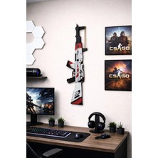 St. Morritz Ahşap Csgo Asiimov Ak-47 Renkli Lastik Atan Ak-47 Oyuncak