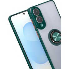 Asa Store Samsung Galaxy S25 Edge Kılıf Montreal Yüzüklü Silikon Kapak - Yeşil