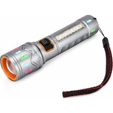 Sanal Ticaretiniz 10 Watt Tg LED + 2 Smd LED USB Şarjlı El Feneri
