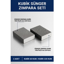 Uniflex Kubik Sünger Zımpara Seti 60 ve 220 Kum 100X70X25 mm 2 Adet Takoz El Zımparası