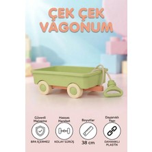 Farbu Oyuncak Çek Çek İlk Vagonum Açık Yeşil Gelişim Destekleyen Çok Yönlü 38 CM Oyuncak Vagon