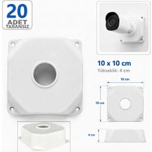 VOREX 20 Adet 10x10cm Tabansız Kamera Buatı Beyaz Kamera Montaj Kutusu Bullet Dome IP CCTV Uyumlu