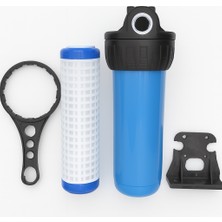 Enessu 10"-3/4"Daire Girişi Su Arıtma Filtre Kabı Plastik Yıkanır Filtreli 10" Mat Renk Yosun Tutmaz