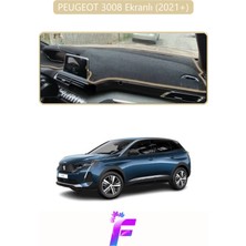 Peugeot 3008 Ekranlı (2021+) Uyumlu Torpido Örtüsü | Yansıma Önleyici | Koruma | Kolay Montaj | J13