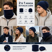 Wearflawless Unisex Polar Boyunlu Bere 2'si 1 Arada Kışlık Sıcak Tutan Ayarlanabilir Outdoor Boyunluk