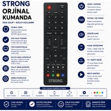 AŞIK STORE Strong Orijinal Kısa Kalıp Logolu Tv Kumandası Ir Sayısal Tuşlu Ses Kanal Menü Medya Kontrollü