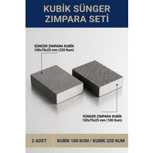Uniflex Kubik Sünger Zımpara 100 ve 220 Kum 100X70X25 mm 2 Adet Takoz El Zımparası