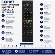 AŞIK STORE SX0187 Sunny Awox Axen Smart Tuşlu Küçük Kalıp LCD Tv Kumandası – Internet Epg Medya Kontrol Ir Uzaktan Kumanda