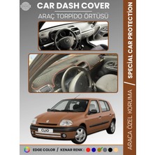 Renault Clıo 2 Ekranlı + Çukurlu (2001-2012) Torpido Örtüsü Ön Göğüs Koruma Torpido Koruma