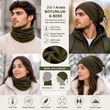 Wearflawless Unisex Polar Boyunlu Bere 2'si 1 Arada Kışlık Sıcak Tutan Ayarlanabilir Outdoor Boyunluk