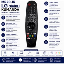AŞIK STORE Lg MR20-IR Uyumlu Sihirli Kumanda Netflix Prime Video Smart Tv Kumandası Ses Komutsuz Air Mouse Özelliksiz