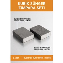 Uniflex Kubik Sünger Zımpara 120 ve 180 Kum 100X70X25 mm 2 Adet Takoz El Zımparası