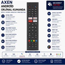 AŞIK STORE Axen Android Tv Orijinal Kumanda Netflix Youtube Google Play Prime Video Tuşlu Ses Komutsuz