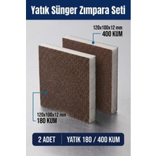 Uniflex 180 - 400 Kum Sünger Zımpara Seti 120X100X12 mm Yatık El Zımparası 2 Adet