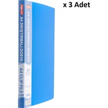 Bigpoint Sıkıştırmalı Dosya A4 Mat Mavi x 3 Adet