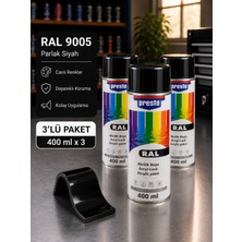 Presto Ral 9005 Parlak Siyah Akrilik Sprey Boya 400 ml – 3’lü Paket