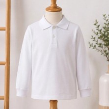 Dereff Polo Yaka Uzun Kollu T-Shirt (Beyaz) 12 Yaş