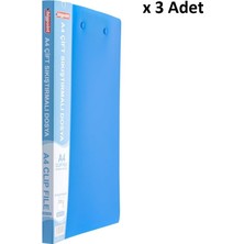 Bigpoint Çift Sıkıştırmalı Dosya A4 Mat Mavi x 3 Adet
