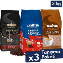 Lavazza Crema E Gusto, Barista Gran Crema, Crema E Aroma Espresso Çekirdek Kahve 3'lü Tanışma Paketi | 1 kg x 3 Paket