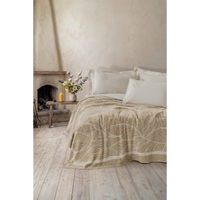 Cotton Box Fleece Çift Kişilik Yatak Örtülü Nevresim Takımı Copse Bej
