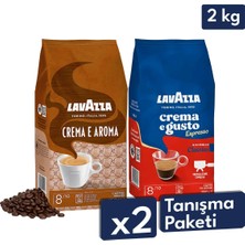 Lavazza Crema E Gusto, Crema E Aroma Espresso Çekirdek Kahve 2'li Tanışma Paketi | 1 kg x 2 Paket