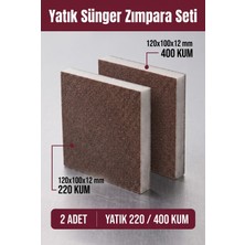 Uniflex 220 - 400 Kum Sünger Zımpara Seti 120X100X12 mm Yatık El Zımparası 2 Adet