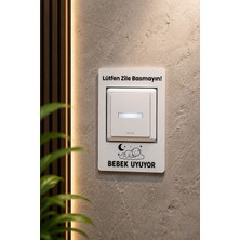 Kuzeylina Bebek Uyuyor Zile Basmayın Kapı Uyarı Tabelası – 3 mm Mdf