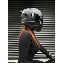 Rivox R2 Mat Siyah Premium Full Face Kapalı Kask (Çift Vizörlü - Şeffaf + Siyah Vizör Hediyeli)