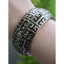Grek Motif Kelepçe - Siyah - Stoneage