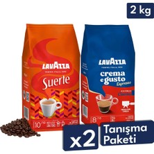 Lavazza Crema E Gusto, Suerte Espresso Çekirdek Kahve 2'li Tanışma Paketi | 1 kg x 2 Paket