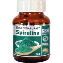 SEPE NATURAL Spirulina Toz 50 gr Yosun, Mavi Yeşil Alg, Bitkisel Protein, Vegan, Cam Şişe SEPE