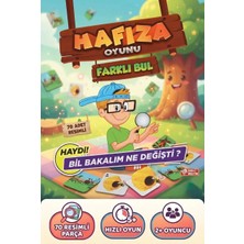 Farbu Oyuncak Eğitici Hafıza Oyunu Farkı Bul Çift Taraflı 70 Kart Akıl ve Dikkat Geliştirici Kutu Oyunu