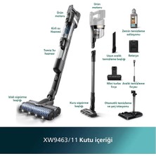 Philips 9000 Serisi AquaTrio Kablosuz Dikey Süpürge, Otomatik Temizleme ve Şarj İstasyonu​, AquaSpin Başlık, PowerCyclone Aqua, XW9463/11