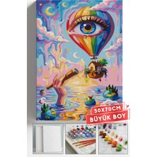 Corvo Sayılarla Boyama Hobi Seti Çerçeveli Numaralı Tuval Fırça Boya Dahil 50X70 (Büyük Boy) cm - Salvador Balon