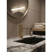 Titanium Design Kare Mat Gold Lavabo Bataryası