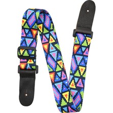 Dmx Guitars Neon Tribal Desenli Renkli Gitar Askısı