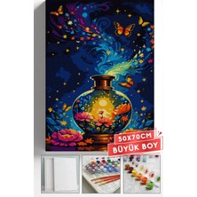 Corvo Sayılarla Boyama Hobi Seti Çerçeveli Numaralı Tuval Fırça Boya Dahil 50X70 (Büyük Boy) cm - Sihirli Lamba