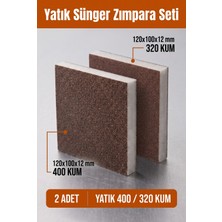 Uniflex 320 - 400 Kum Sünger Zımpara Seti 120X100X12 mm Yatık El Zımparası 2 Adet