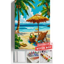 Corvo Sayılarla Boyama Hobi Seti Çerçeveli Numaralı Tuval Fırça Boya Dahil 50X70 (Büyük Boy) cm - Şezlong