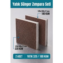 Uniflex 180 - 320 Kum Sünger Zımpara Seti 120X100X12 mm Yatık El Zımparası 2 Adet