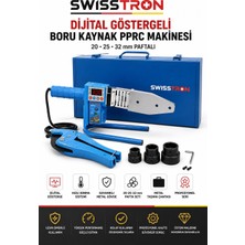 SwissTron Dijital Pprc Dijital Boru Kaynak Makinesi – 20/25/32 mm Pafta + Boru Makası + Metal Çantalı