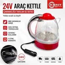 St. Morritz 24 Volt 1litre Oto Su Isıtıcı 24V Kettle Büyük Boy Ketil Termostatlı Işıklı Yeni Seri